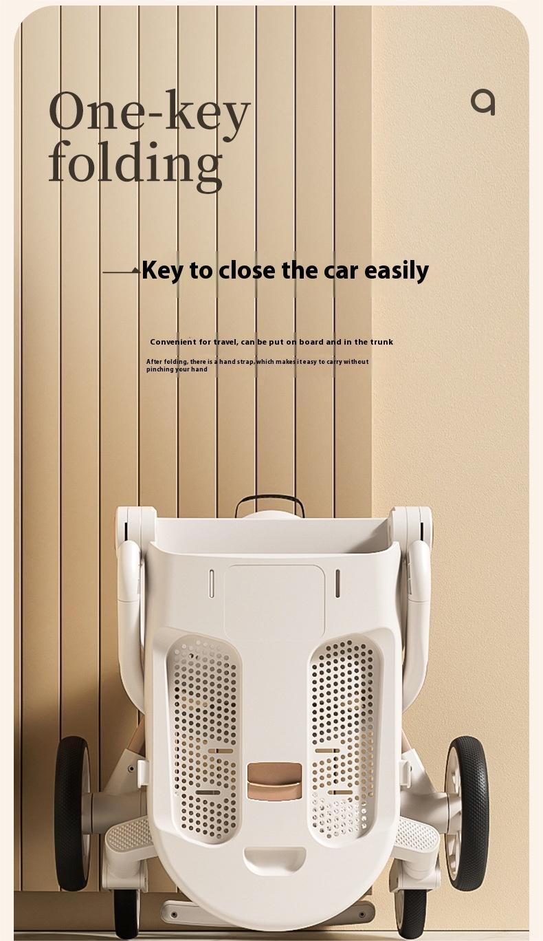 Four-wheel Children Infants Two-way Reclining Trolley Lightweight Folding